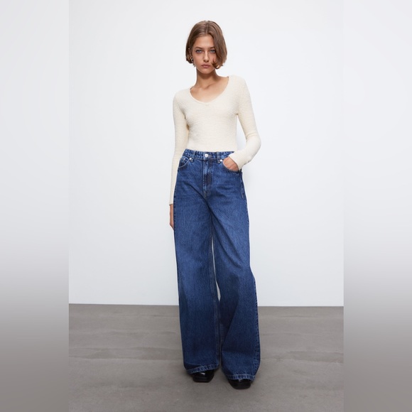 NWOT Zara Textured Knit Bodysuit - Picture 2 of 9